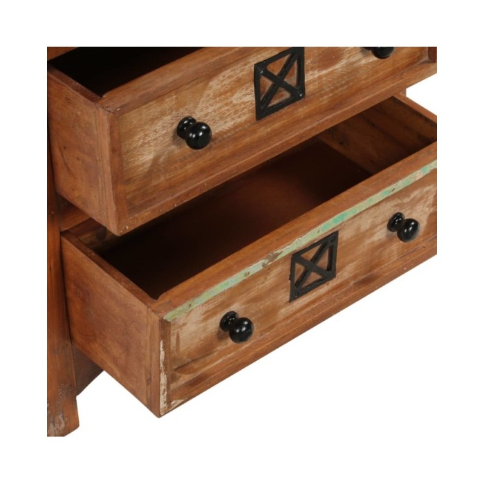 Coffre à tiroirs 60x30x75 cm Bois solide de récupération