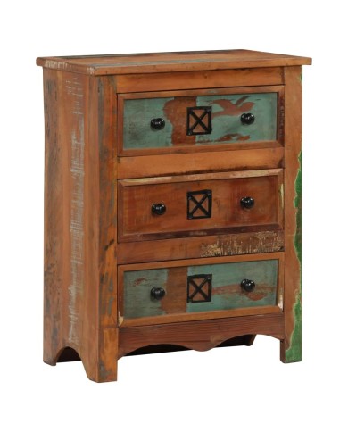 Coffre à tiroirs 60x30x75 cm Bois solide de récupération