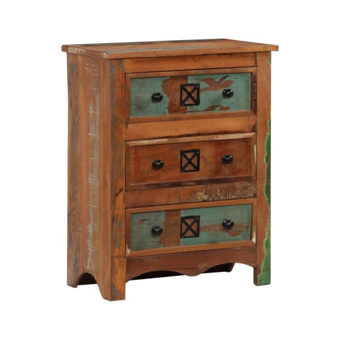 Coffre à tiroirs 60x30x75 cm Bois solide de récupération