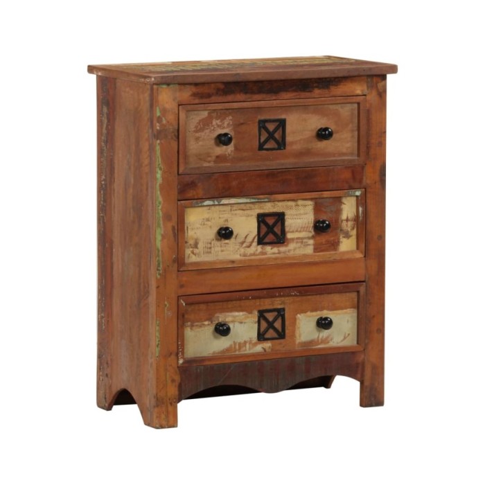 Coffre à tiroirs 60x30x75 cm Bois solide de récupération