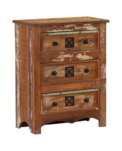 Coffre à tiroirs 60x30x75 cm Bois solide de récupération