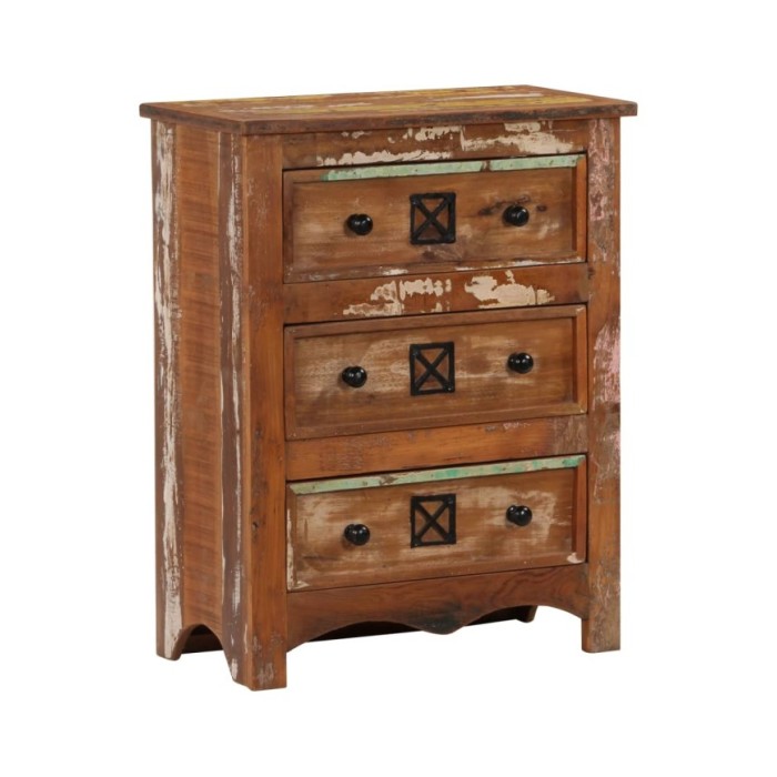 Coffre à tiroirs 60x30x75 cm Bois solide de récupération