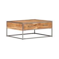 Table basse 75 x 75 x 35 cm Bois solide d'acacia