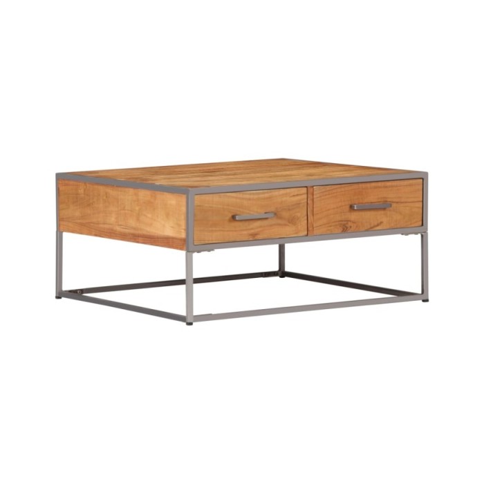 Table basse 75 x 75 x 35 cm Bois solide d'acacia