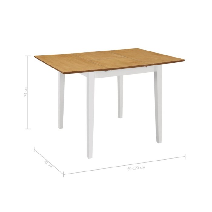 Table à dîner extensible Blanc (80-120) x 80 x 74 cm MDF