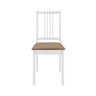 4 pcs Chaises à dîner avec coussins Blanc Bois solide