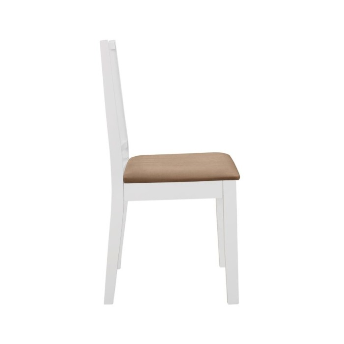4 pcs Chaises à dîner avec coussins Blanc Bois solide