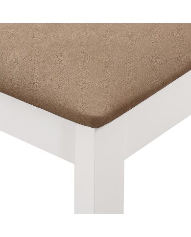 4 pcs Chaises à dîner avec coussins Blanc Bois solide