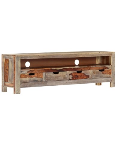 Meuble TV Bois massif de Sesham 130 x 30 x 40 cm