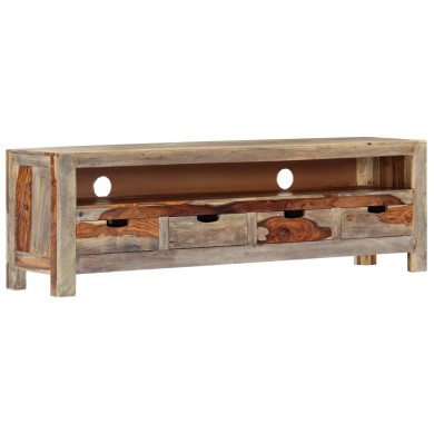 Meuble TV Bois massif de Sesham 130 x 30 x 40 cm