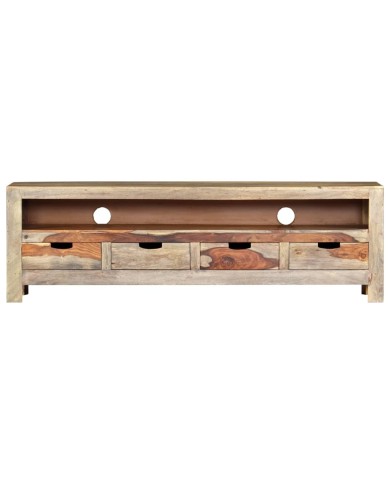 Meuble TV Bois massif de Sesham 130 x 30 x 40 cm