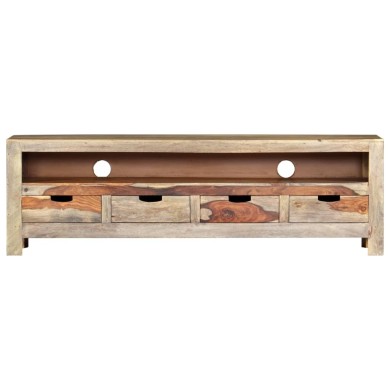 Meuble TV Bois massif de Sesham 130 x 30 x 40 cm
