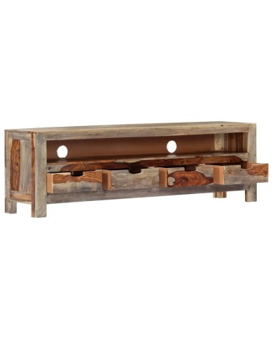 Meuble TV Bois massif de Sesham 130 x 30 x 40 cm