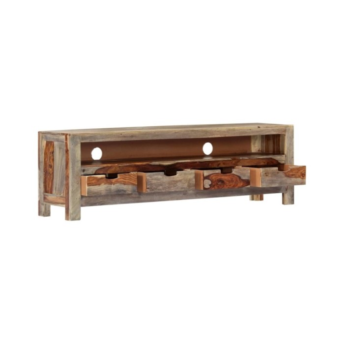 Meuble TV Bois massif de Sesham 130 x 30 x 40 cm