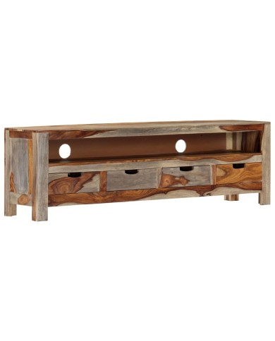 Meuble TV Bois massif de Sesham 130 x 30 x 40 cm