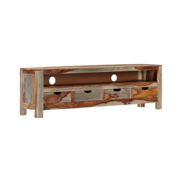 Meuble TV Bois massif de Sesham 130 x 30 x 40 cm