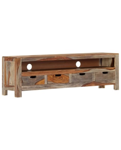 Meuble TV Bois massif de Sesham 130 x 30 x 40 cm