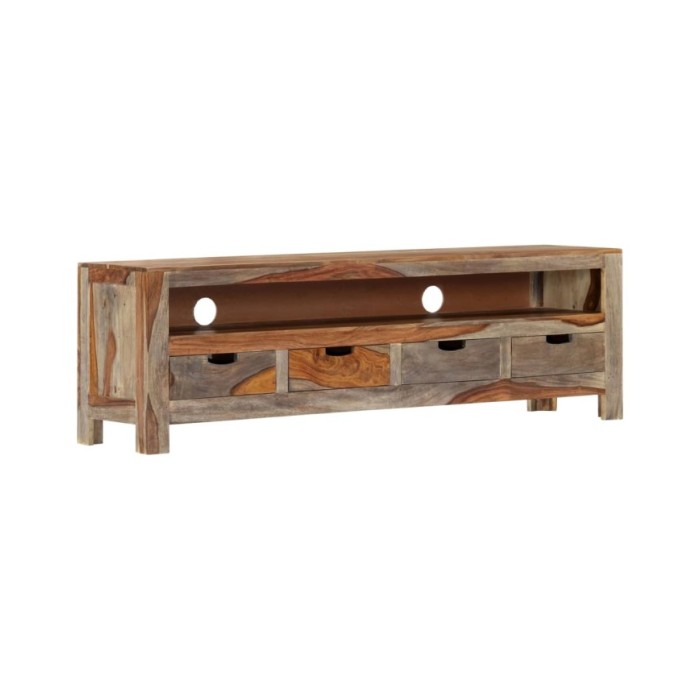 Meuble TV Bois massif de Sesham 130 x 30 x 40 cm