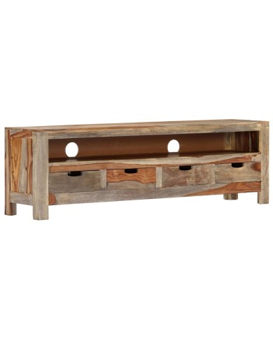 Meuble TV Bois massif de Sesham 130 x 30 x 40 cm