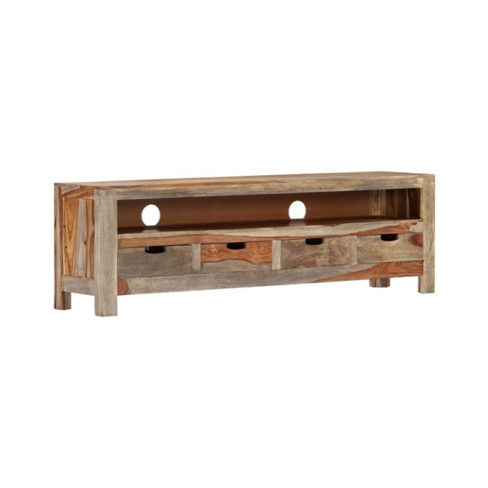 Meuble TV Bois massif de Sesham 130 x 30 x 40 cm