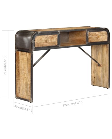 Buffet 120 x 30 x 75 cm Bois de manguier massif