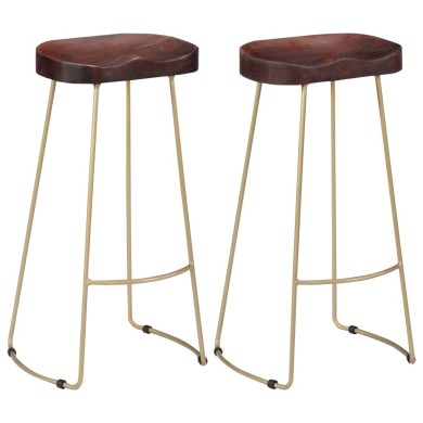 Tabourets de bar Gavin 2 pcs Bois de manguier massif