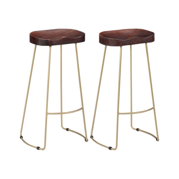 Tabourets de bar Gavin 2 pcs Bois de manguier massif