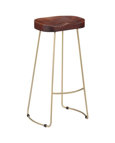 Tabourets de bar Gavin 2 pcs Bois de manguier massif