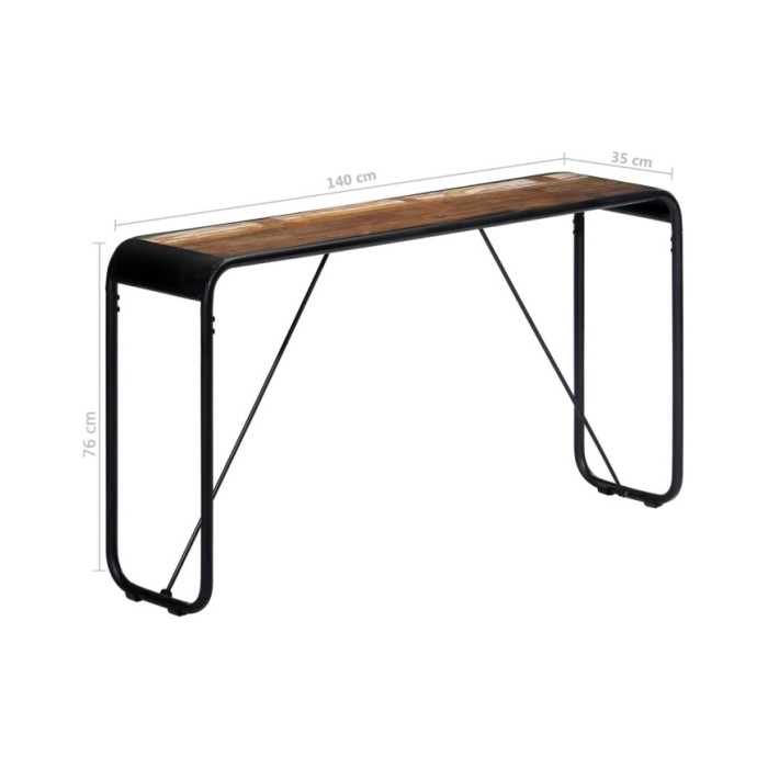 Table console 140x35x76 cm Bois de récupération massif