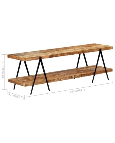 Meuble TV 160x40x50 cm Bois solide de manguier