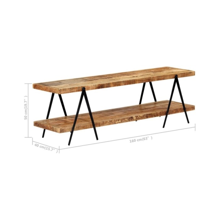 Meuble TV 160x40x50 cm Bois solide de manguier