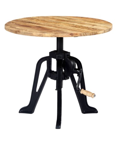 Table d'appoint 60x(46-63) cm Bois de manguier massif et fonte