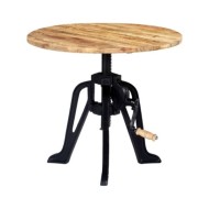Table d'appoint 60x(46-63) cm Bois de manguier massif et fonte