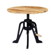 Table d'appoint 60x(46-63) cm Bois de manguier massif et fonte
