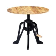 Table d'appoint 60x(46-63) cm Bois de manguier massif et fonte