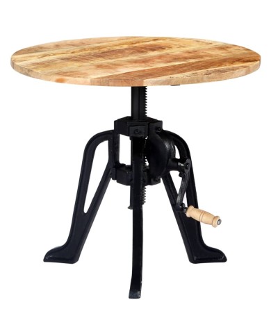 Table d'appoint 60x(46-63) cm Bois de manguier massif et fonte