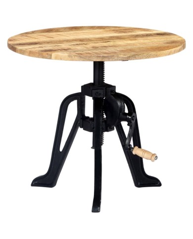 Table d'appoint 60x(46-63) cm Bois de manguier massif et fonte