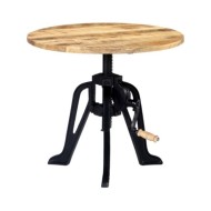 Table d'appoint 60x(46-63) cm Bois de manguier massif et fonte
