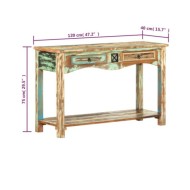 Table console 120x40x75 cm Bois solide de récupération