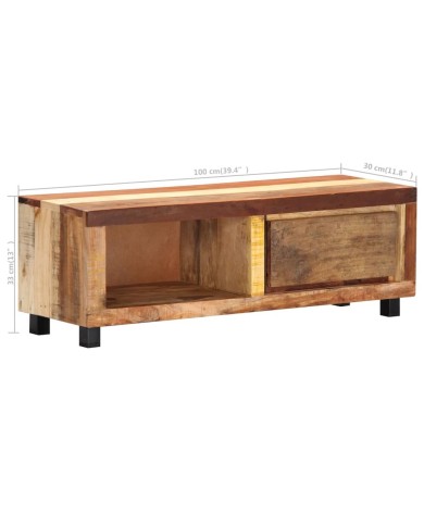 Meuble TV 100 x 30 x 33 cm Bois de récupération massif