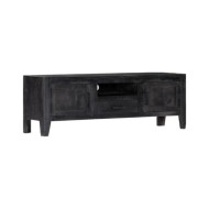 Meuble TV Noir 118 x 30 x 40 cm Bois de manguier massif 