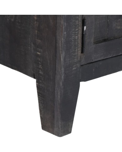 Meuble TV Noir 118 x 30 x 40 cm Bois de manguier massif 