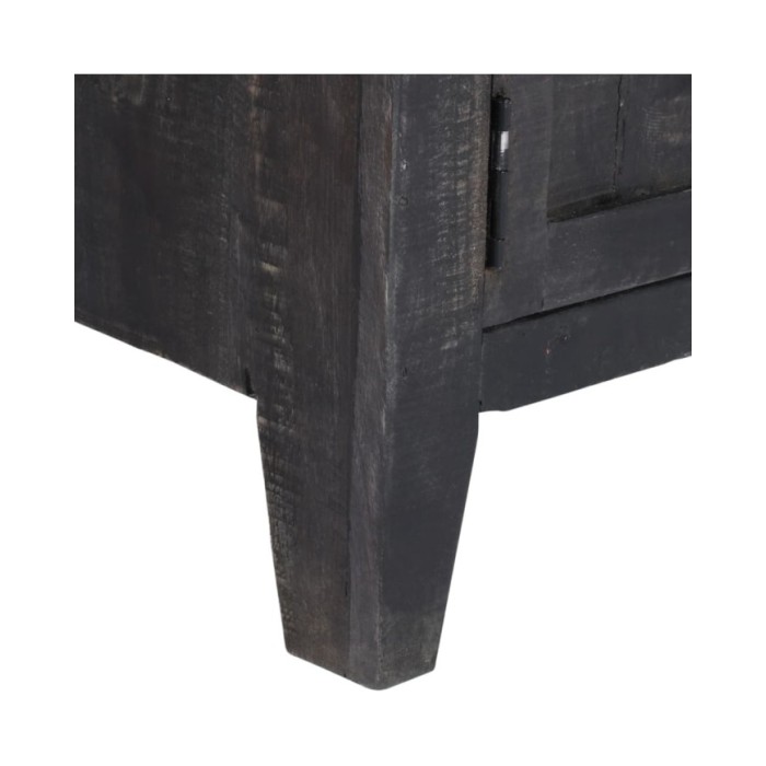 Meuble TV Noir 118 x 30 x 40 cm Bois de manguier massif 
