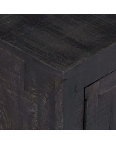 Meuble TV Noir 118 x 30 x 40 cm Bois de manguier massif 