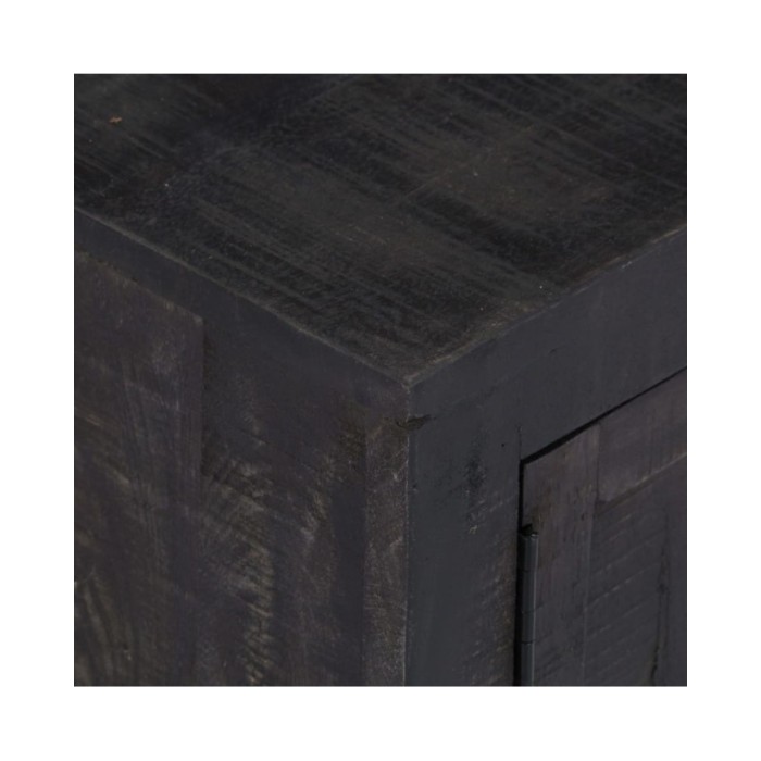 Meuble TV Noir 118 x 30 x 40 cm Bois de manguier massif 