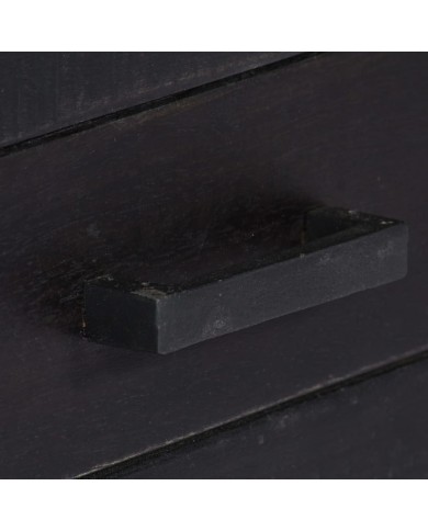 Meuble TV Noir 118 x 30 x 40 cm Bois de manguier massif 
