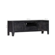 Meuble TV Noir 118 x 30 x 40 cm Bois de manguier massif 