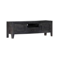 Meuble TV Noir 118 x 30 x 40 cm Bois de manguier massif 