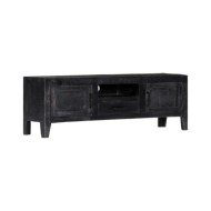 Meuble TV Noir 118 x 30 x 40 cm Bois de manguier massif 