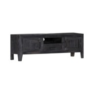Meuble TV Noir 118 x 30 x 40 cm Bois de manguier massif 